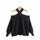 Women's Autumn Winter EU-US Ins Style Off-Shoulder Sexy Loose Pullover Knit Sweater