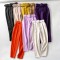 Women's New EU-US Style Slim-Fit High-Waist Casual Pants with Belt - Yellow Cropped Trousers