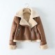 Y2K New Spring Autumn Women's EU-US Street Style Casual Short Fur Lined Leather Jacket