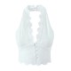 New Winter EU-US Fashion Lace Halter Crop Vest + Mini Skirt Set
