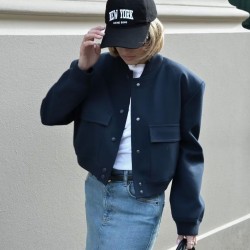 11-Color New Spring Autumn EU-US Style Stand Collar Big Pocket Jacket for Women