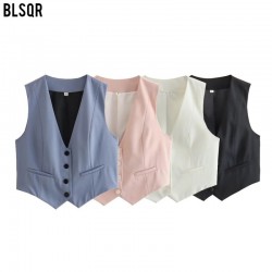 15-Color Y2K Women's Summer EU-US Style Casual Slim Sleeveless Crop Vest Top