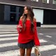 Women's Autumn Winter Off-Shoulder Sexy Slim Solid Color Pullover Sweater