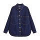 New Spring Autumn EU-US Women's Urban Casual Washed Denim Shirt Jacket