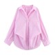 Women's Autumn EU-US Style Waist Cinched Long Sleeve Lapel Blouse
