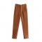 Women's Spring Autumn EU-US Style High-Waist Cropped Slim Casual Pants