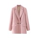 25-Color Women's EU-US Style Spring Autumn Light Gray Slim-Fit Patchwork Blazer