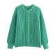 Women's Y2K EU-US Style New Autumn Solid Color Long Sleeve Knit Sweater Cardigan