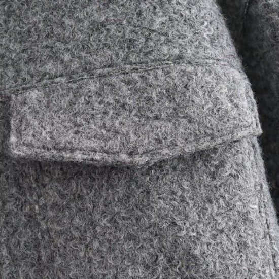 New Spring Autumn Winter Women's Beaded Wool Blend Short Loose Casual Jacket