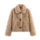 Women's Winter EU-US Style Lapel Long Sleeve Single-Breasted Faux Fur Coat