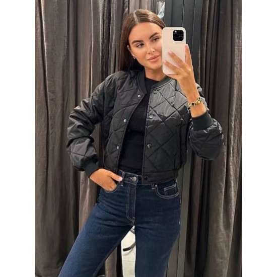 New EU-US Autumn Winter Women's Comfortable Casual Short Padded Pilot Jacket