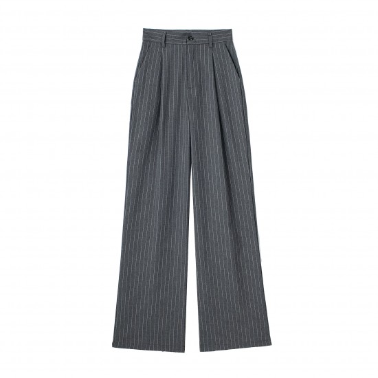 New Spring Autumn Women's Front Pleated High-Waist Casual Pants