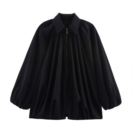 Women's Autumn EU-US Style Lapel Long Sleeve Puffer Baseball Jacket