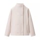 Women's Autumn Winter EU-US Style Stand Collar Double-Breasted Solid Color Wool Blend Coat