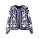 Women's New EU-US Street Style Crew Neck Printed Casual Lightweight Padded Jacket