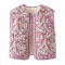 Women's New Autumn Winter EU-US Style Street Fashion Printed Padded Vest Gilet