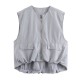 Y2K New Summer EU-US Style Women's Loose Casual Sleeveless Cardigan Vest