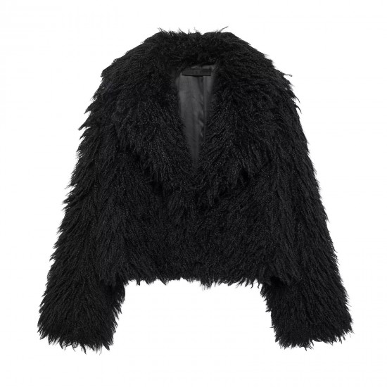 Women's New EU-US Winter Style Fashion Versatile Faux Fur Short Jacket