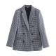 Women's New Autumn EU-US Style Plaid Double-Breasted Blazer - 5 Colors