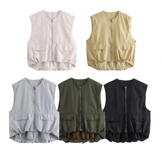 Y2K New Summer EU-US Style Women's Loose Casual Sleeveless Cardigan Vest