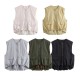 Y2K New Summer EU-US Style Women's Loose Casual Sleeveless Cardigan Vest