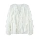 Women's Summer EU-US Style Fashion V-Neck Layered Ruffled Pleated Blouse