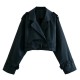 Y2K New Spring EU-US Style Women's Cropped Belted Trench Coat Jacket