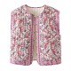Women's New Autumn Winter EU-US Style Street Fashion Printed Padded Vest Gilet