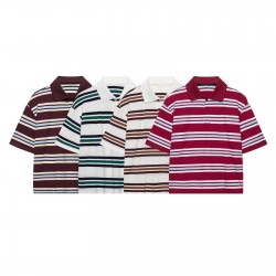 New Spring EU-US Fashion Striped Short Sleeve T-Shirt + Low-Waist Pleated Mini Skirt Set