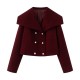 Women's Autumn EU-US Style Street Fashion Casual Wool Blend Jacket