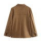 New Autumn Fashion Versatile Suede Single-Breasted Blazer for Women