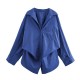 Women's Autumn EU-US Style Waist Cinched Long Sleeve Lapel Blouse