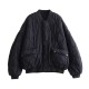 Women's Autumn Winter Fashion Loose Pilot Shoulder Washed Padded Jacket