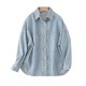 New Spring Autumn EU-US Women's Urban Casual Washed Denim Shirt Jacket