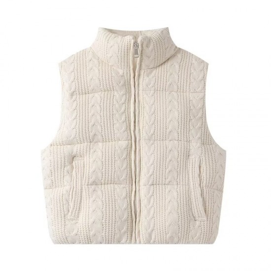 Women's New Autumn EU-US Style Stand Collar Fashion Knit Sweater Vest