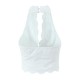 New Winter EU-US Fashion Lace Halter Crop Vest + Mini Skirt Set