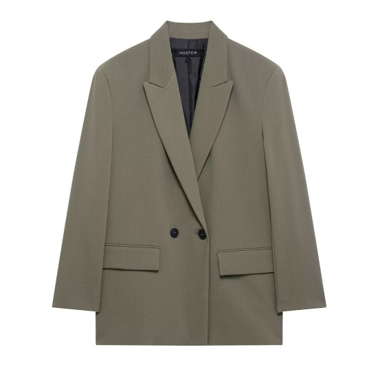 New Spring Autumn EU-US Women's Fashion Loose Double-Breasted Blazer