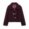 Women's Winter Fashion EU-US Style Lapel Knot Button Fleece Long Sleeve Jacket
