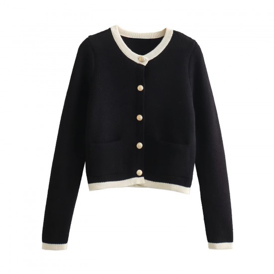 Women's New Spring Autumn Button-Detail Knit Cardigan - Chanel-Style Sweater