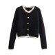 Women's New Spring Autumn Button-Detail Knit Cardigan - Chanel-Style Sweater