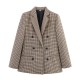 Women's New Autumn EU-US Style Plaid Double-Breasted Blazer - 5 Colors