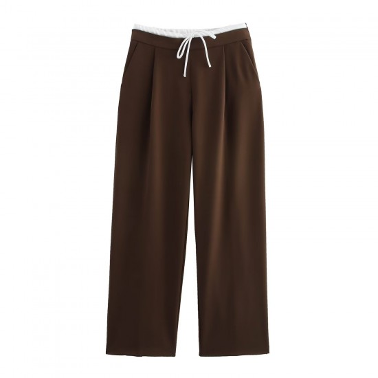 9-Color Women's New Autumn Fashion Versatile Double-Waist Wide-Leg Pants