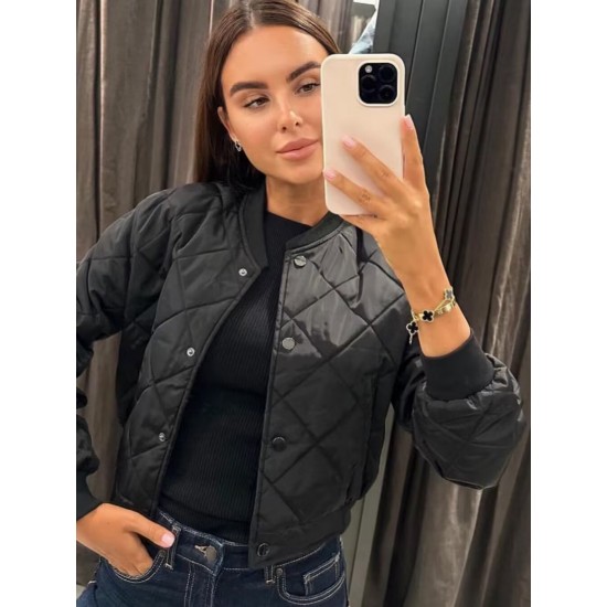 New EU-US Autumn Winter Women's Comfortable Casual Short Padded Pilot Jacket