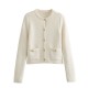 Women's New Spring Autumn Button-Detail Knit Cardigan - Chanel-Style Sweater