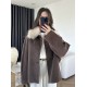 Women's Autumn Winter EU-US Style Detachable Faux Fur Collar Wool Blend Jacket
