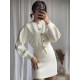 EU-US Fashion Button-Detail Knit Cardigan + High-Waist Mini Skirt Set for Women