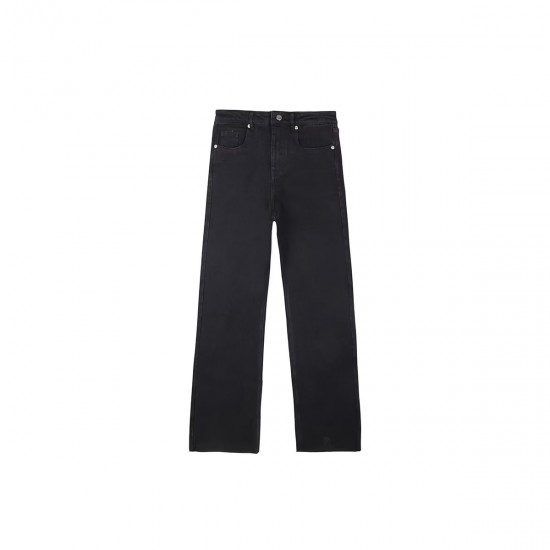 Women's Autumn EU-US Style Rivet-Detail Vintage Washed Flared Denim Pants