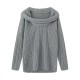 Women's Autumn EU-US Style Off-Shoulder Loose Casual Pullover Knit Sweater