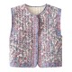 Women's New Autumn Winter EU-US Style Street Fashion Printed Padded Vest Gilet