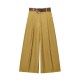 Women's 2026 Spring Summer EU-US Style Fashion Versatile Belted Satin Texture Wide-Leg Pants